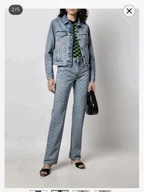 Off-White Blue Monogram Straight Leg Jeans NWT 27
